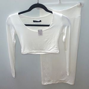 EDITOR 2 PIECE CROP TOP & MIDI SKIRT SET - SMALL